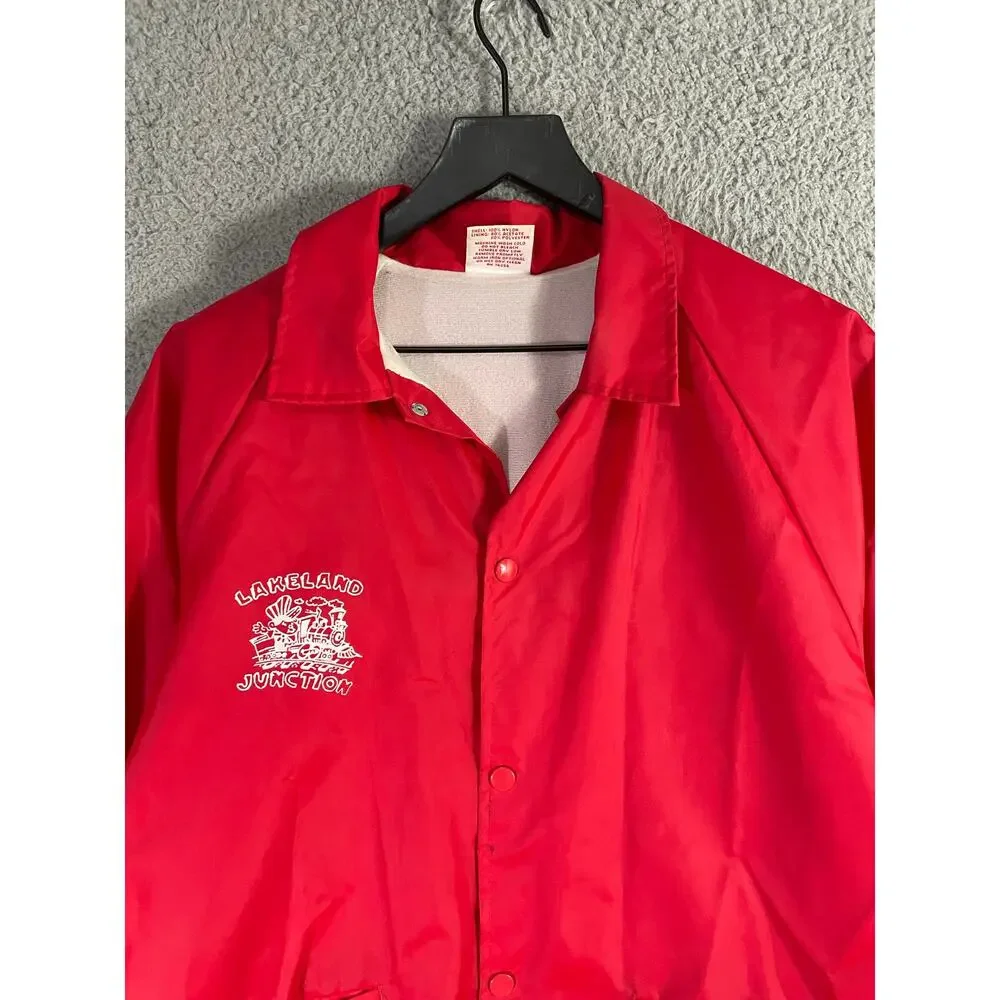 Vintage Cardinal Activewear Lakeland Junction Red‎ Windbreaker Jacket USA Size L